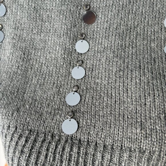 NWT Chicos Paillette Pullover Sweater Gray - Picture 4 of 5